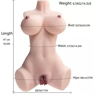 Adult Sex Doll Male Apparatus with Realistic Chest Realistic Vagina Anal Optional Anal, 14.3lbs (6.5KG) Real Female Torso Adult 