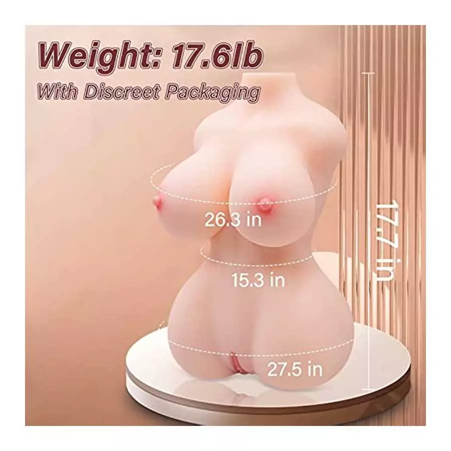 17 LB Large 3D Adult Sex Toys, Real Scale,3D Love Sex Doll with Pussy Ass Butt and Torso,Real Size, Real Touch, for Male Masturb