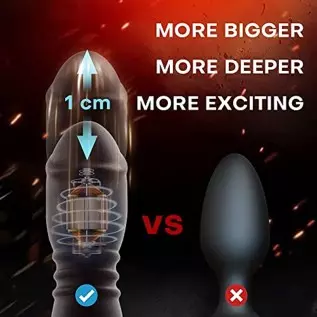 Thrusting Anal Plug -Prostate Massager with App Control Adult Sex Toys Dildo Vibrator with 4 Thrusting & Vibrating Modes, G-Spot