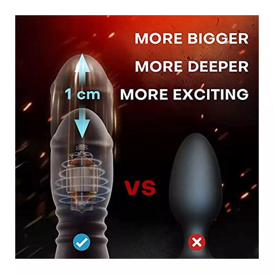 Thrusting Anal Plug -Prostate Massager with App Control Adult Sex Toys Dildo Vibrator with 4 Thrusting & Vibrating Modes, G-Spot