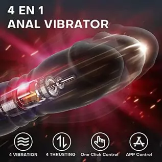 Thrusting Anal Plug -Prostate Massager with App Control Adult Sex Toys Dildo Vibrator with 4 Thrusting & Vibrating Modes, G-Spot