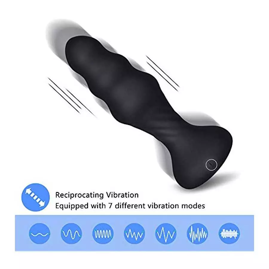 Thrusting Anal Vibrator, Cob Vibrating Butt Plug with 7 Powerful Patterns, Thrusting Sex Toys for Men