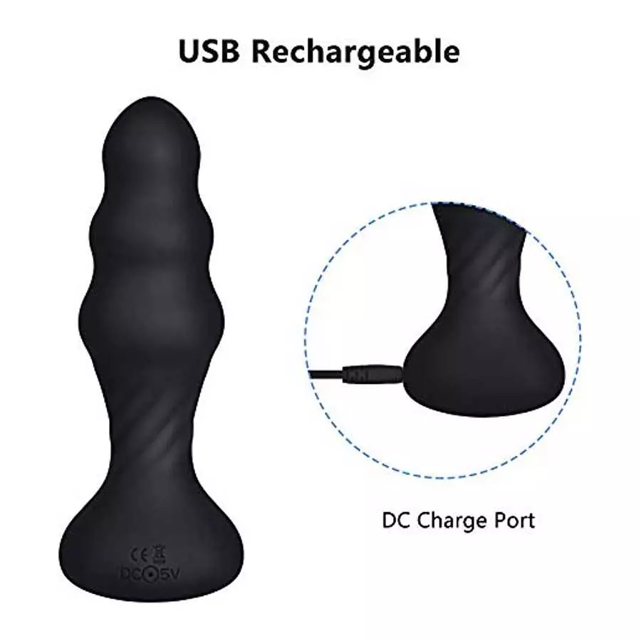 Thrusting Anal Vibrator, Cob Vibrating Butt Plug with 7 Powerful Patterns, Thrusting Sex Toys for Men