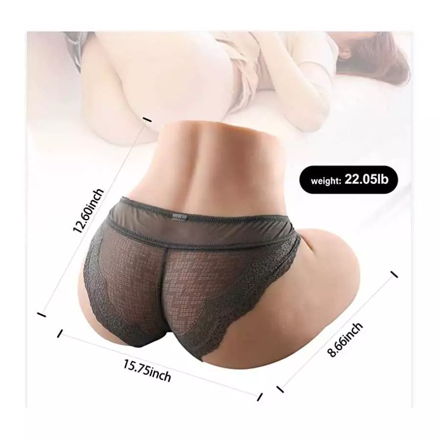 Automatic Ass Sex Doll Male Masturbator - Jaspik Life Size Blowjob Male Sex Toy with Lifelike Vaginal w/ 5 Sucking Frequencies &