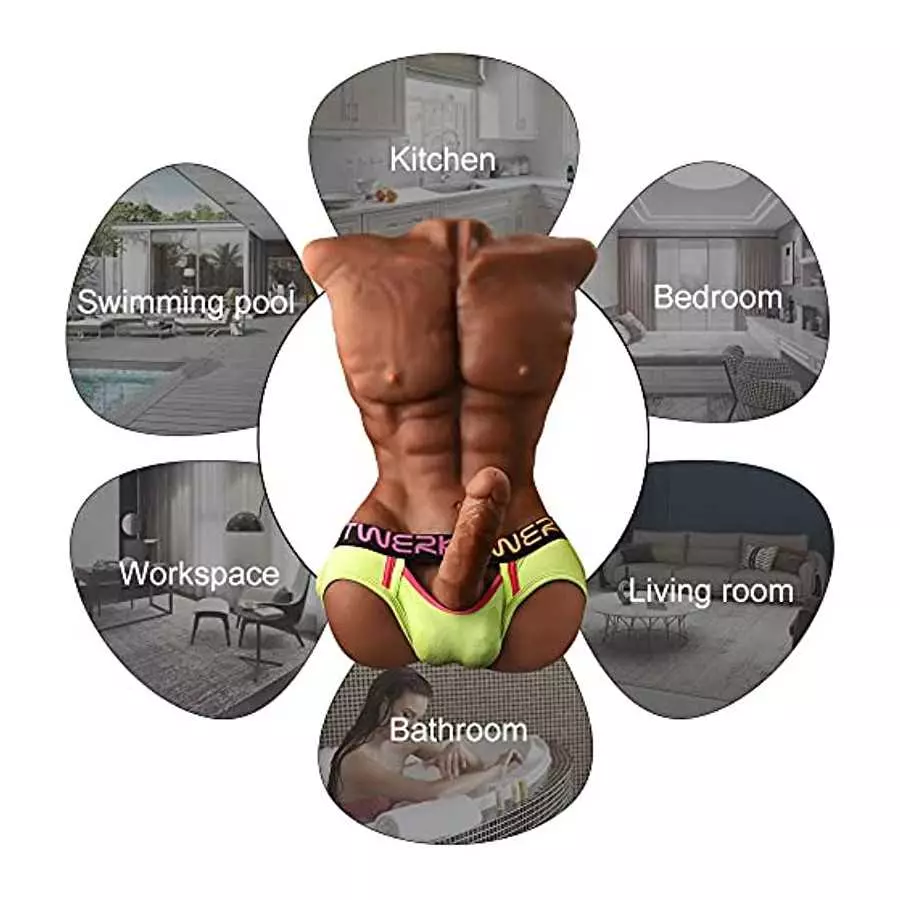 Male Penis Sex Doll with Realistic Dildo, Jaspik 16.8LB Male Torso Love Doll Female Masturbation Adult Sex Toy for Women Couple 