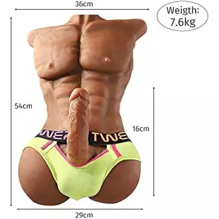 Male Penis Sex Doll with Realistic Dildo, Jaspik 16.8LB Male Torso Love Doll Female Masturbation Adult Sex Toy for Women Couple 