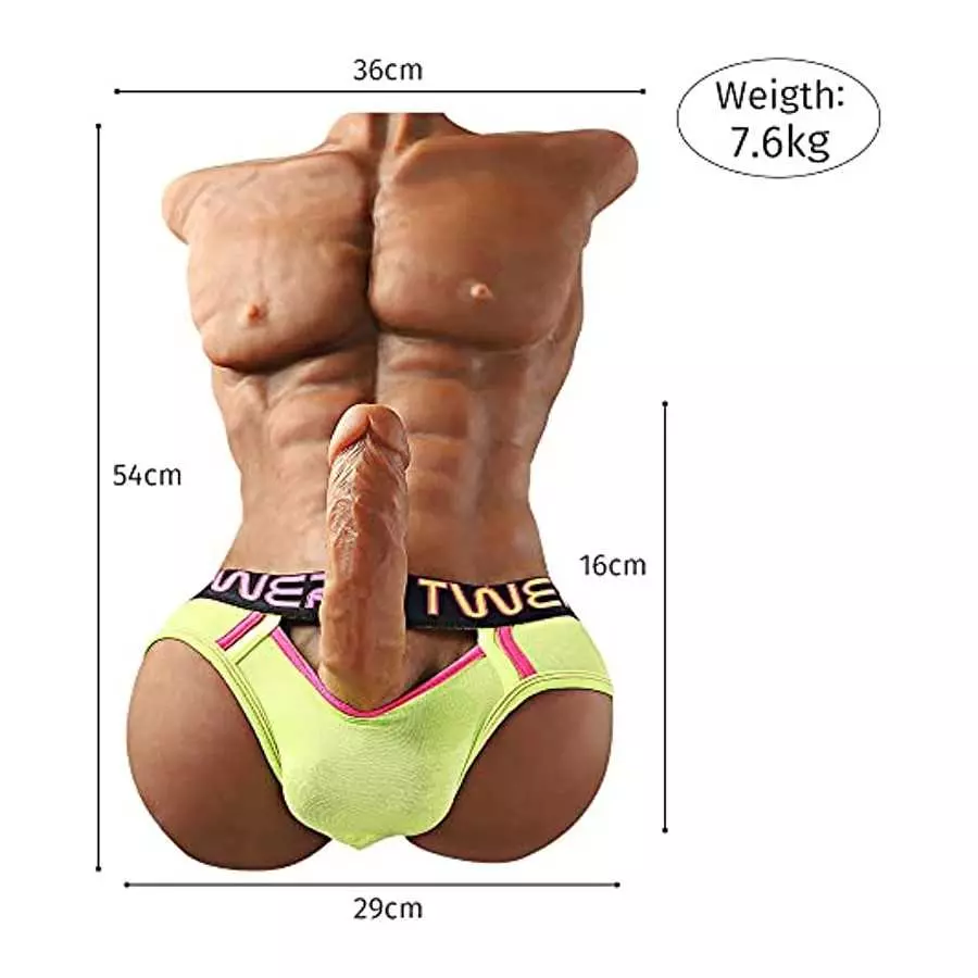 Male Penis Sex Doll with Realistic Dildo, Jaspik 16.8LB Male Torso Love Doll Female Masturbation Adult Sex Toy for Women Couple 