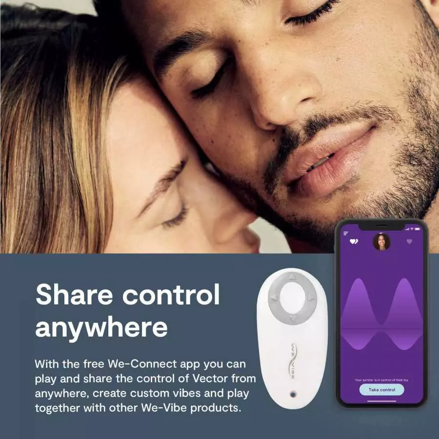 We-Vibe Vector Prostate & Perineum Massaging Dual Motor Vibrator with Remote & App Control