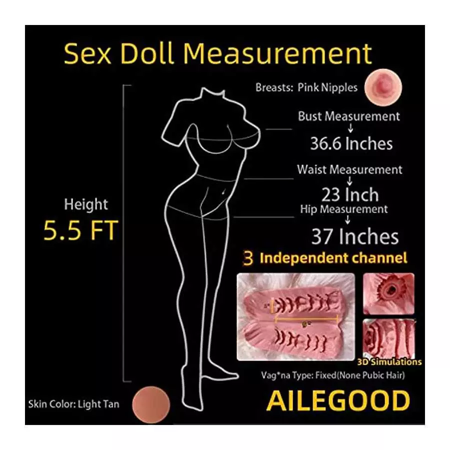 AILEGOOD Adult Life Size Sex Doll Dolls for Men Male Sex Toys Silicone Torso Full Body Sexdoll for Men Sex Love Doll with Shakin