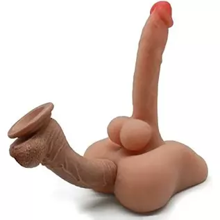 Daomo Realistic Dildo Sex Toy, Torso Sex Doll with Flexible Big Penis, Men Penis TPE Doll with Tight Anal Hole and Flat Base Uni