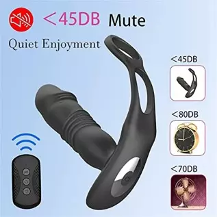 3 in 1 Men Anal Vibrator Telescopic Butt Plug Sex Toy with 3 Thrusting & 10 Vibration Modes, Remote Control Prostate Massager An 3 in 1 Men Anal Vibrator Telescopic Butt Plug Sex Toy with 3 Thrusting & 10 Vibration Modes, Remote Control Prostate Massager An