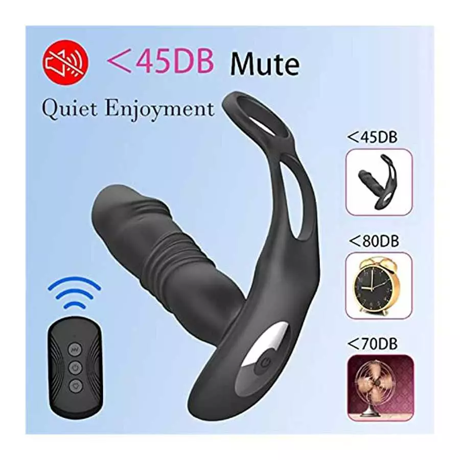 3 in 1 Men Anal Vibrator Telescopic Butt Plug Sex Toy with 3 Thrusting & 10 Vibration Modes, Remote Control Prostate Massager An