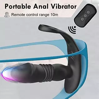 3 in 1 Men Anal Vibrator Telescopic Butt Plug Sex Toy with 3 Thrusting & 10 Vibration Modes, Remote Control Prostate Massager An 3 in 1 Men Anal Vibrator Telescopic Butt Plug Sex Toy with 3 Thrusting & 10 Vibration Modes, Remote Control Prostate Massager An