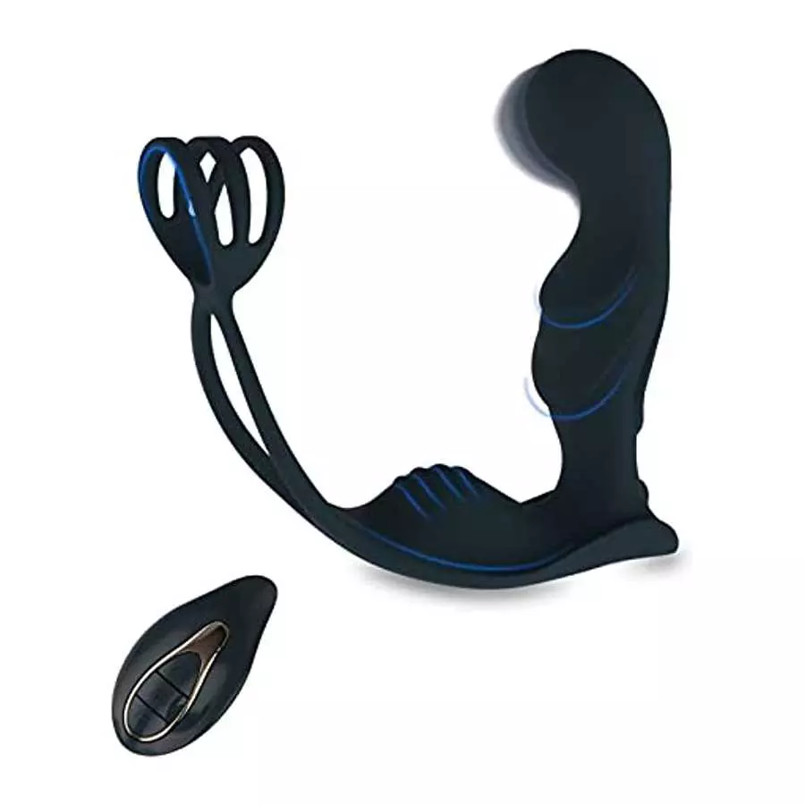 Vibrating Prostate Massager with Dual Motors Penis Ring, Anal Plug Vibrator with Cock Ring, Adult Sensory Stimulor Toys, 11 Mode Vibrating Prostate Massager with Dual Motors Penis Ring, Anal Plug Vibrator with Cock Ring, Adult Sensory Stimulor Toys, 11 Mode