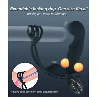 Vibrating Prostate Massager with Dual Motors Penis Ring, Anal Plug Vibrator with Cock Ring, Adult Sensory Stimulor Toys, 11 Mode Vibrating Prostate Massager with Dual Motors Penis Ring, Anal Plug Vibrator with Cock Ring, Adult Sensory Stimulor Toys, 11 Mode