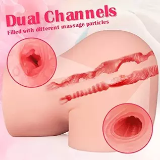 Lifelike Male Masturbator Sex Doll Pocket Pussy Ass Realistic Big Butt with Vaginal Anal Sex Stroker, Female Body Torso Hip Adul
