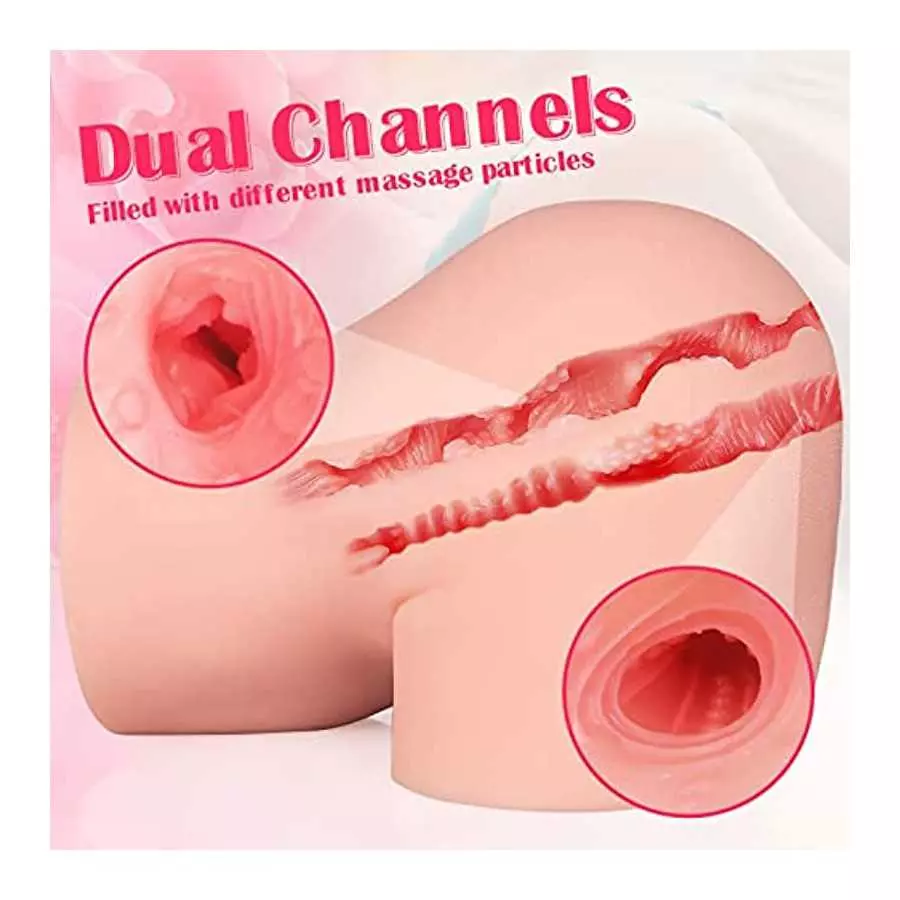 Lifelike Male Masturbator Sex Doll Pocket Pussy Ass Realistic Big Butt with Vaginal Anal Sex Stroker, Female Body Torso Hip Adul