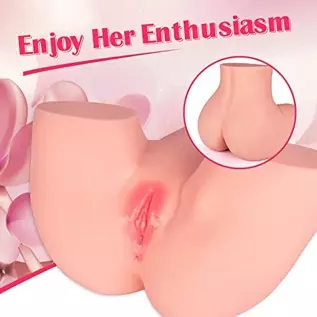 Lifelike Male Masturbator Sex Doll Pocket Pussy Ass Realistic Big Butt with Vaginal Anal Sex Stroker, Female Body Torso Hip Adul