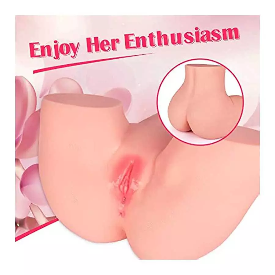 Lifelike Male Masturbator Sex Doll Pocket Pussy Ass Realistic Big Butt with Vaginal Anal Sex Stroker, Female Body Torso Hip Adul