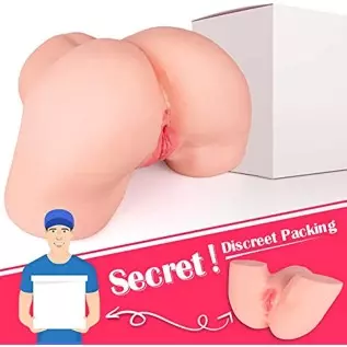 Lifelike Male Masturbator Sex Doll Pocket Pussy Ass Realistic Big Butt with Vaginal Anal Sex Stroker, Female Body Torso Hip Adul