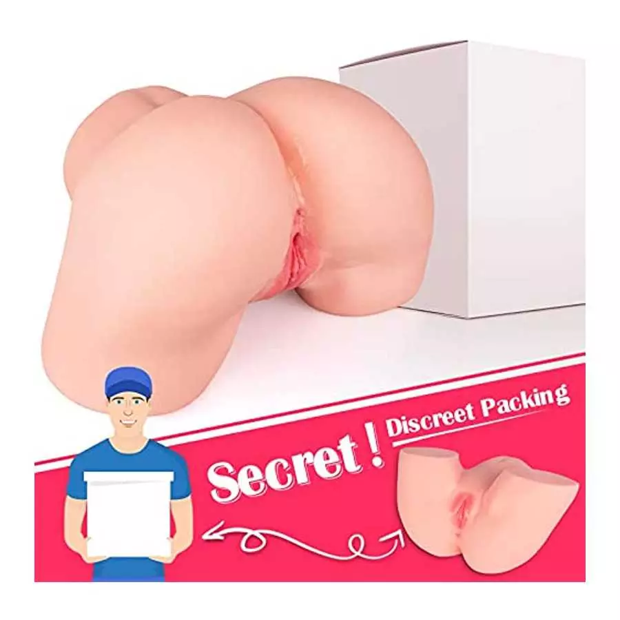 Lifelike Male Masturbator Sex Doll Pocket Pussy Ass Realistic Big Butt with Vaginal Anal Sex Stroker, Female Body Torso Hip Adul