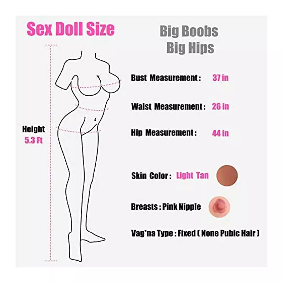 163CM Big Boobs Sex Doll, 112LB Female Body Torso Adult Love Doll with Realistic Big Butt and Breasts, Standable Sex Dolls, Life