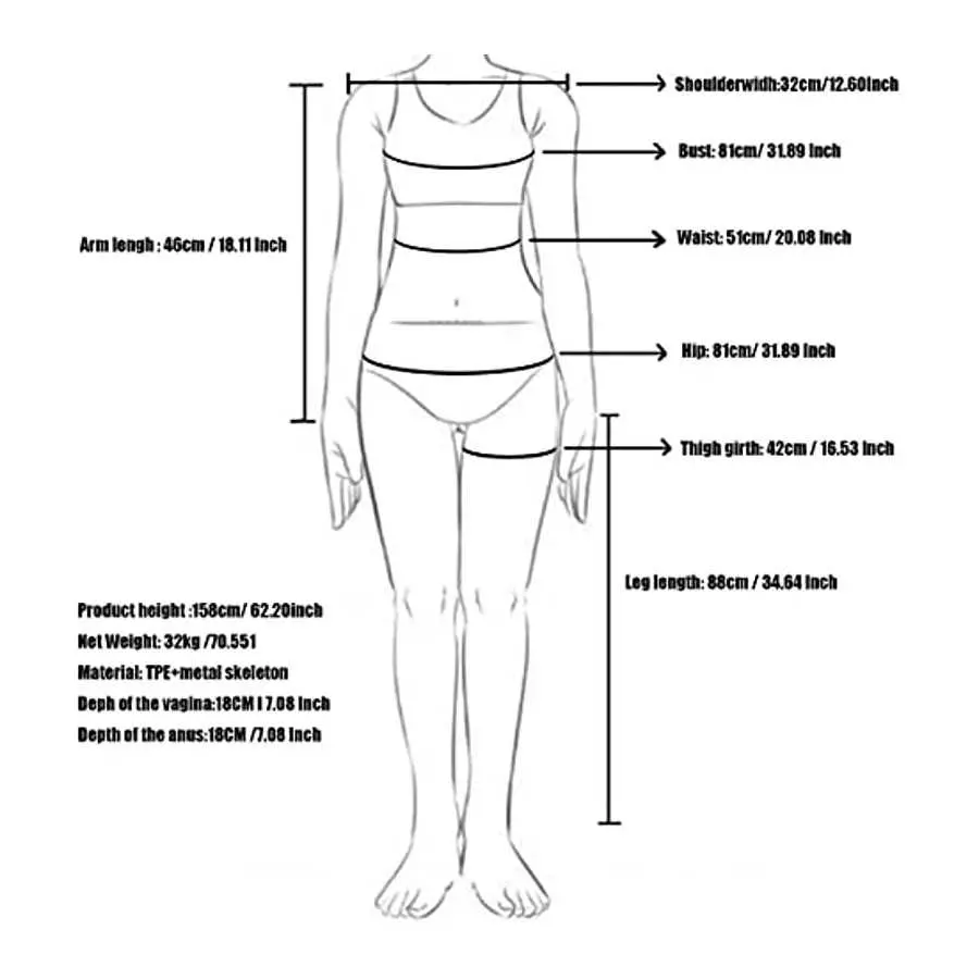 157CM Torso Doll for Womenrealistic Sex Life Size Silicone Female Doll Full Body Sex, Sex Doll Torso Adult for Women Realistic L