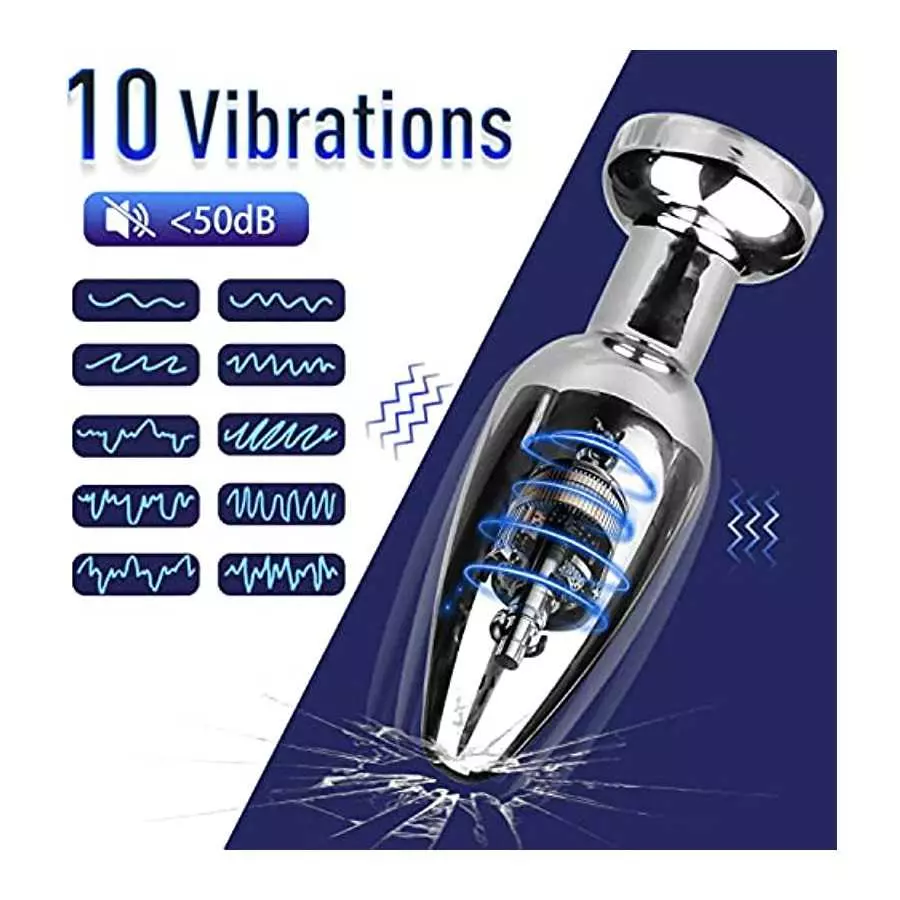 4.6in Vibrating Butt Plug Metal Anal Plug with Remote, Prostate Massaging Device Anal Trainer Vibrator Butt Training Stimulator 