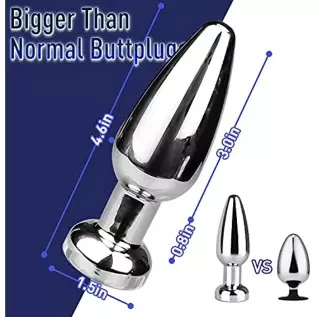 4.6in Vibrating Butt Plug Metal Anal Plug with Remote, Prostate Massaging Device Anal Trainer Vibrator Butt Training Stimulator 
