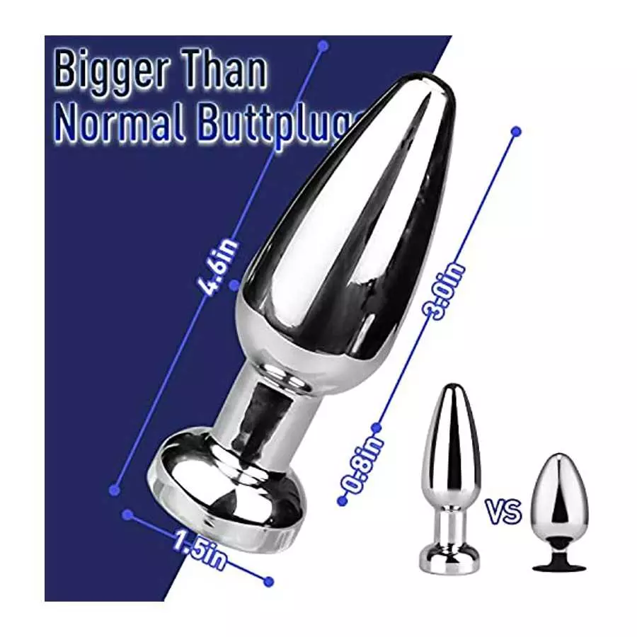 4.6in Vibrating Butt Plug Metal Anal Plug with Remote, Prostate Massaging Device Anal Trainer Vibrator Butt Training Stimulator 