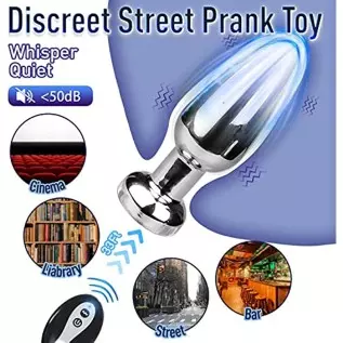4.6in Vibrating Butt Plug Metal Anal Plug with Remote, Prostate Massaging Device Anal Trainer Vibrator Butt Training Stimulator 