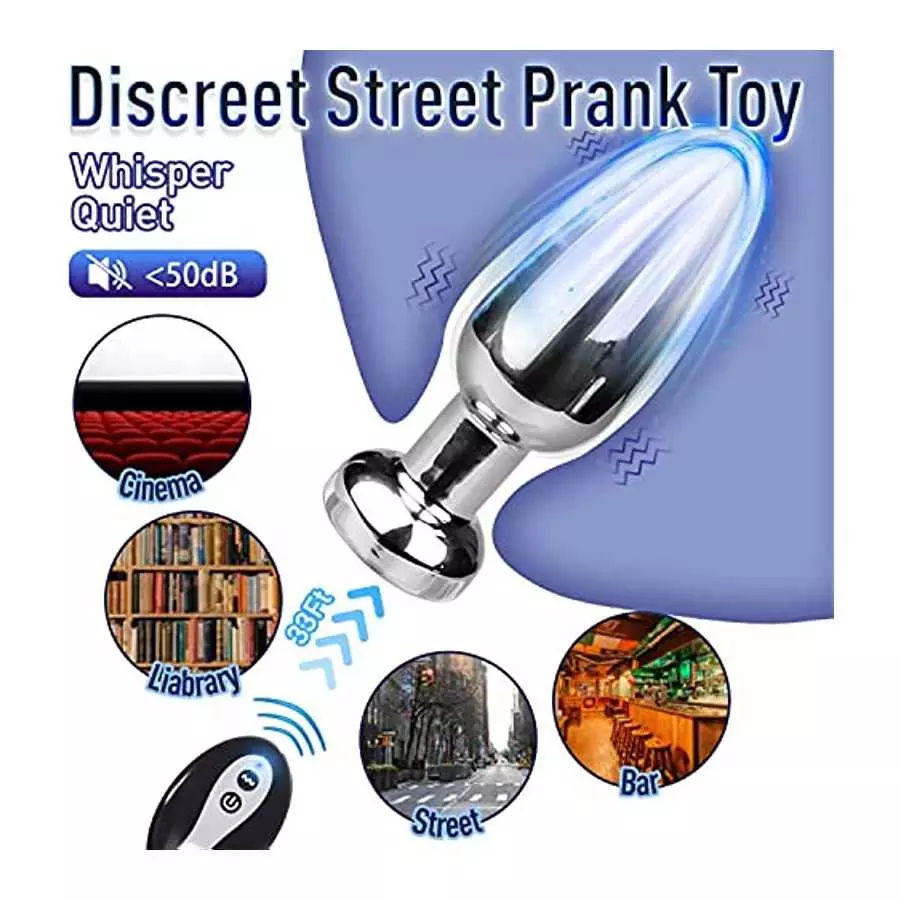 4.6in Vibrating Butt Plug Metal Anal Plug with Remote, Prostate Massaging Device Anal Trainer Vibrator Butt Training Stimulator 