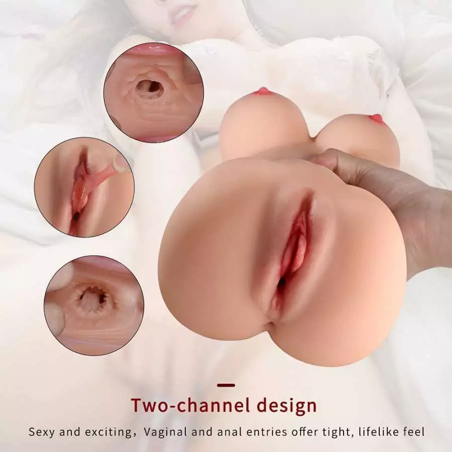 CaHase 27.5lbs Life Size Sex Doll for Men 2 in 1 Automatic Massage Mode Life Size Silicone Torso, Male Masturbator Pussy and Ana
