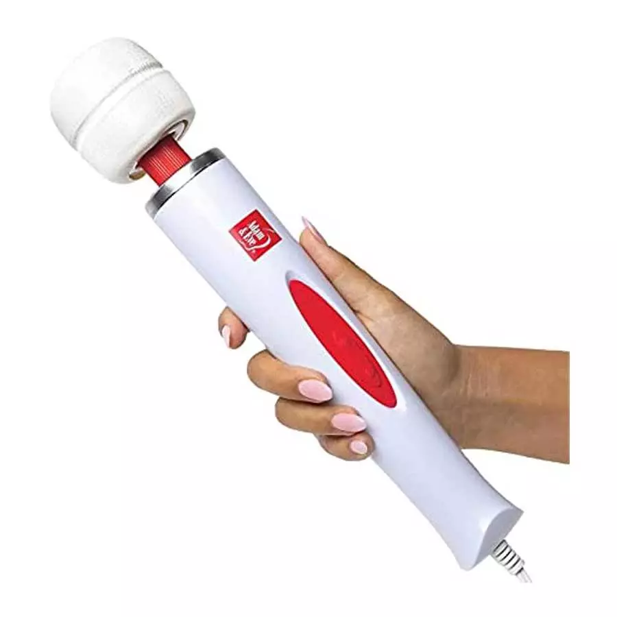 Adam & Eve Magic Massager Deluxe with 8 Vibration Modes, White | Wand Massager, Neck Massager, Back Massager | 12" Total Length