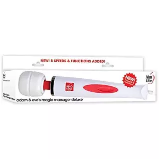 Adam & Eve Magic Massager Deluxe with 8 Vibration Modes, White | Wand Massager, Neck Massager, Back Massager | 12" Total Length Adam & Eve Magic Massager Deluxe with 8 Vibration Modes, White | Wand Massager, Neck Massager, Back Massager | 12" Total Length