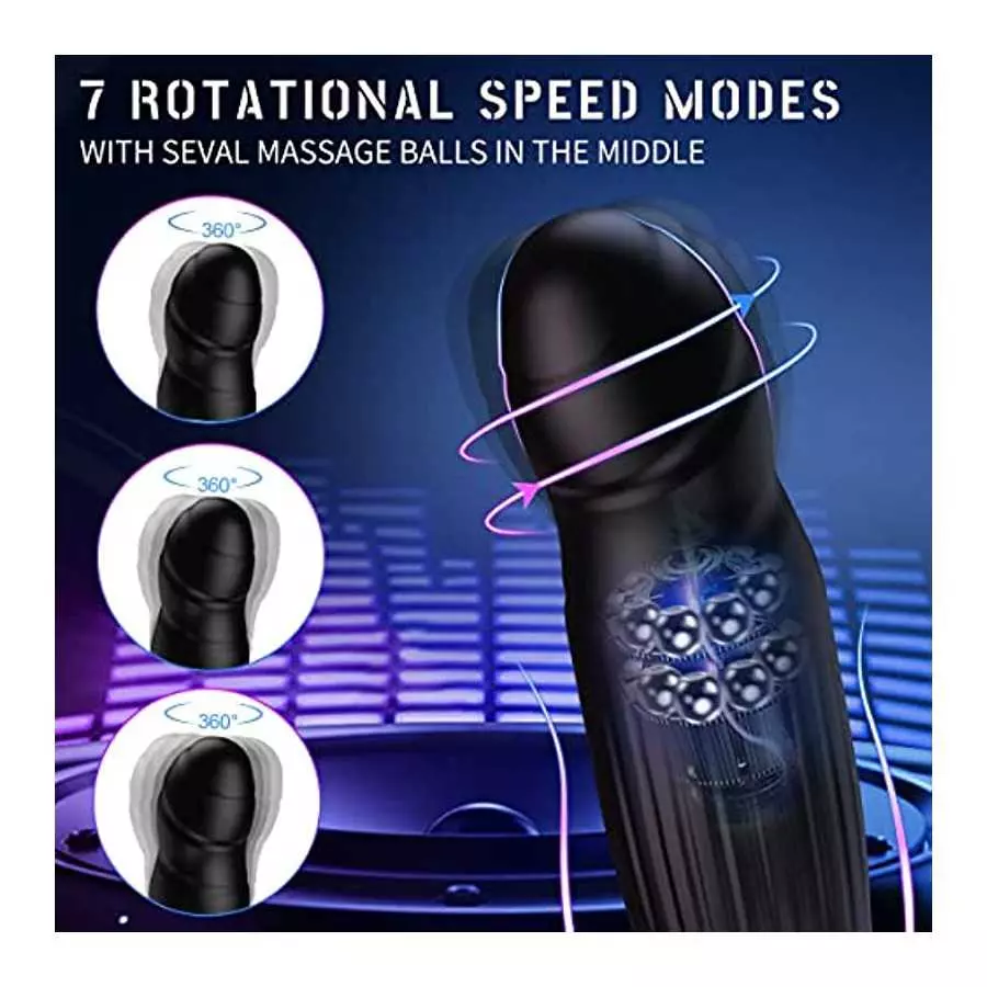 Rotating Anal Plug Vibrator, 3 in 1 Prostate Stimulor Massager Toys ,Butt Plug with 7 Vibrating &Rotating Modes, Remote Control 
