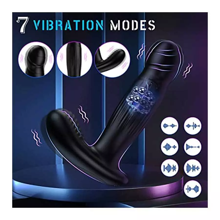 Rotating Anal Plug Vibrator, 3 in 1 Prostate Stimulor Massager Toys ,Butt Plug with 7 Vibrating &Rotating Modes, Remote Control 