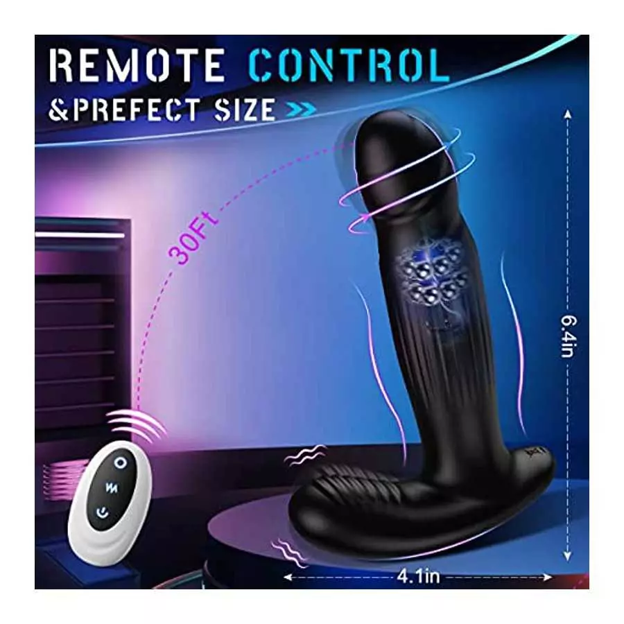 Rotating Anal Plug Vibrator, 3 in 1 Prostate Stimulor Massager Toys ,Butt Plug with 7 Vibrating &Rotating Modes, Remote Control 