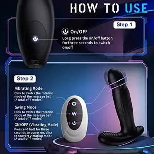 Rotating Anal Plug Vibrator, 3 in 1 Prostate Stimulor Massager Toys ,Butt Plug with 7 Vibrating &Rotating Modes, Remote Control Rotating Anal Plug Vibrator, 3 in 1 Prostate Stimulor Massager Toys ,Butt Plug with 7 Vibrating &Rotating Modes, Remote Control