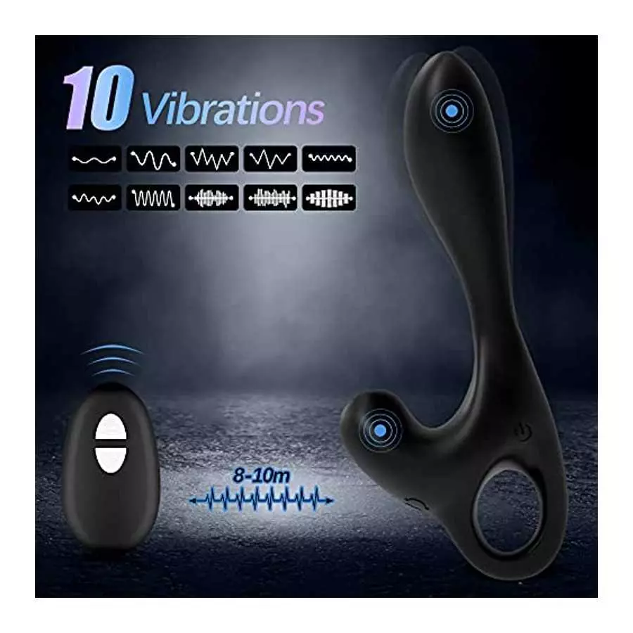 Anal Vibrator Prostate Massager Sex Toy, Anal Sex Toys Vibrator with Dual Action & 10 Vibration Modes, Remote Control Anal Plug 