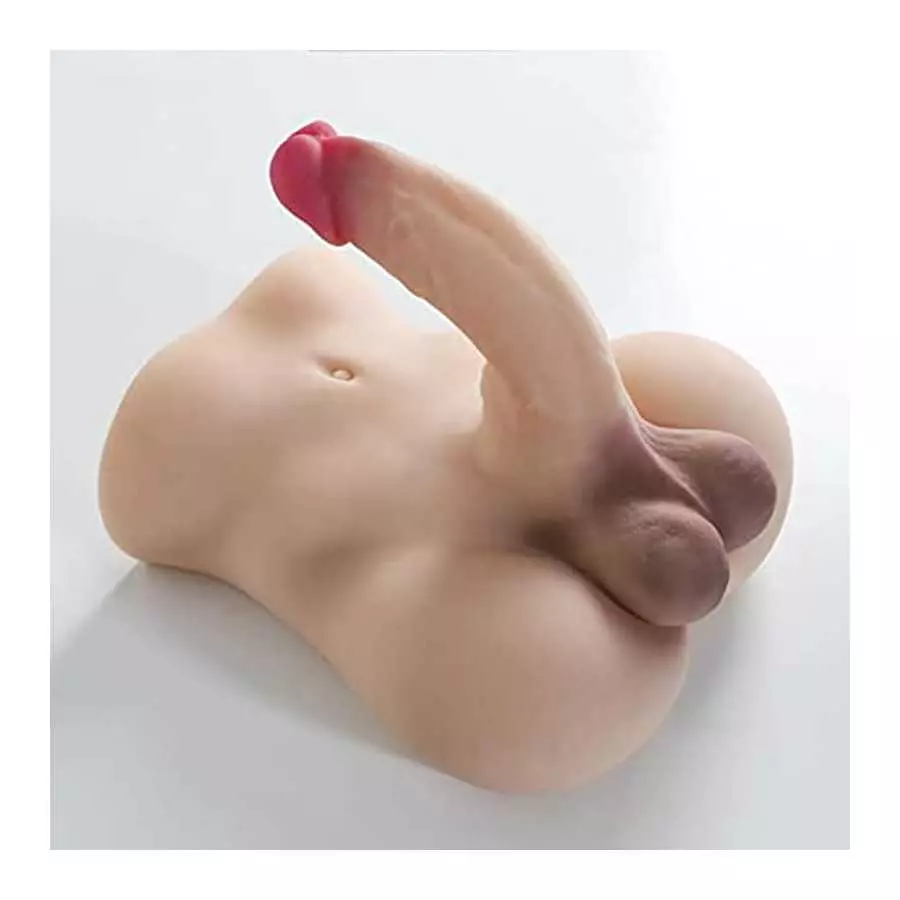 Torso Male Sex Dolls with Realistic Dildo Sex Toys for Women, Huge Cock Adult Toys Gay Sex Love Doll with Flexible Dildo and Tig