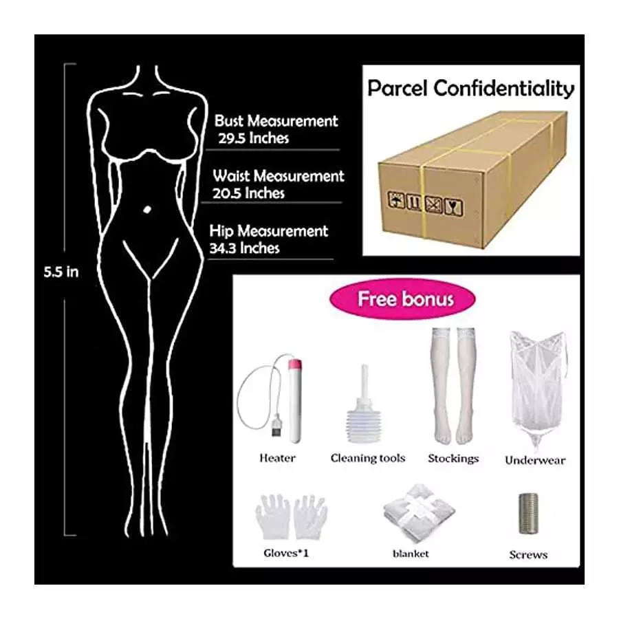 5.5 FT Large Soft Jelly Boobs Sex Doll Full Body Sex Doll Silicone Sex Doll Life Size Men Full Body Doll Sexy with Standing Feet