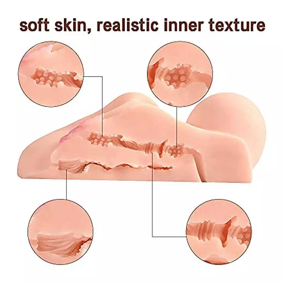 Lifelike Sex Doll Male Masturbator - Jaspik 3-in-1 Female Torso Love Doll with Big Boobs Tight Vaginal Anal, Easy to Carry, Adul