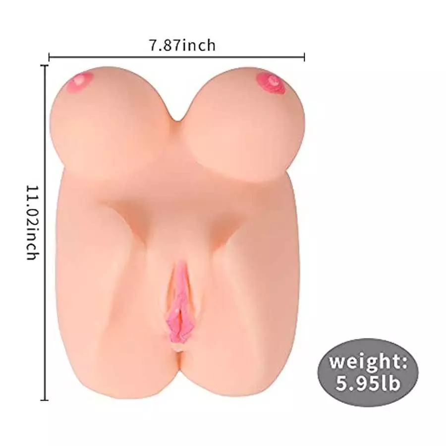 Lifelike Sex Doll Male Masturbator - Jaspik 3-in-1 Female Torso Love Doll with Big Boobs Tight Vaginal Anal, Easy to Carry, Adul