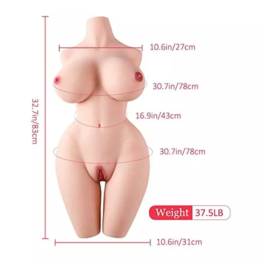 SEX DOLL CENTER 37.5LB Lifelike Torso Sex Dolls for Men Masturbation, Lifesize Sexdoll with Big Butt Boob, Male Masturbators Dol