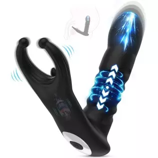 Thrusting Anal Vibrator - Vibrating Prostate Massager with 7 Thrusting & Vibration, Male Anal Butt Plug Toys with Remote Control