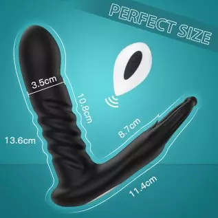 Thrusting Anal Vibrator - Vibrating Prostate Massager with 7 Thrusting & Vibration, Male Anal Butt Plug Toys with Remote Control Thrusting Anal Vibrator - Vibrating Prostate Massager with 7 Thrusting & Vibration, Male Anal Butt Plug Toys with Remote Control