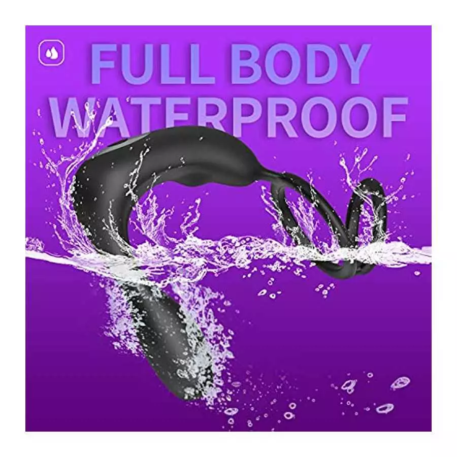 XingNuo Prostate Massager Anal Vibrator,Anal Sex Toys with Cock Ring,Vibrating Anal Plugs for Men,12Vibrating Modes,Double Ring 