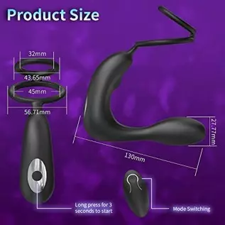 XingNuo Prostate Massager Anal Vibrator,Anal Sex Toys with Cock Ring,Vibrating Anal Plugs for Men,12Vibrating Modes,Double Ring XingNuo Prostate Massager Anal Vibrator,Anal Sex Toys with Cock Ring,Vibrating Anal Plugs for Men,12Vibrating Modes,Double Ring