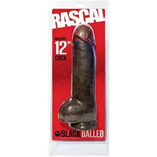 Rascal Toys Black Balled Dildo, 12 Inch